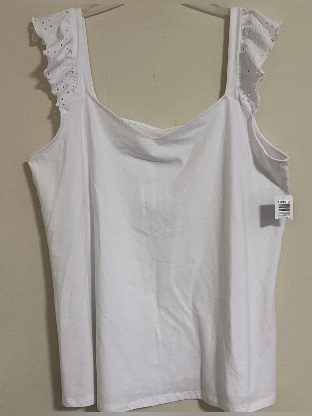 Torrid Foxy Flutter Sleeve Top Size 5X White Basic